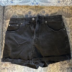 Madewell Curvy High Rise Black Jean Shorts
